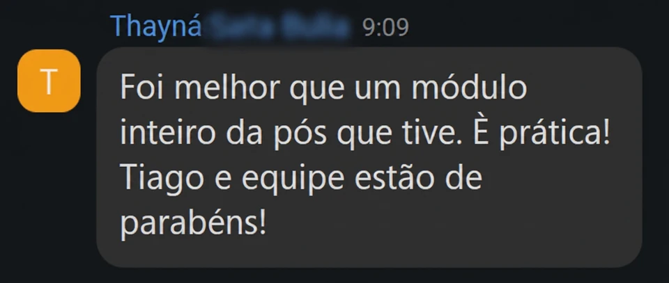 Depoimento de aluno 1