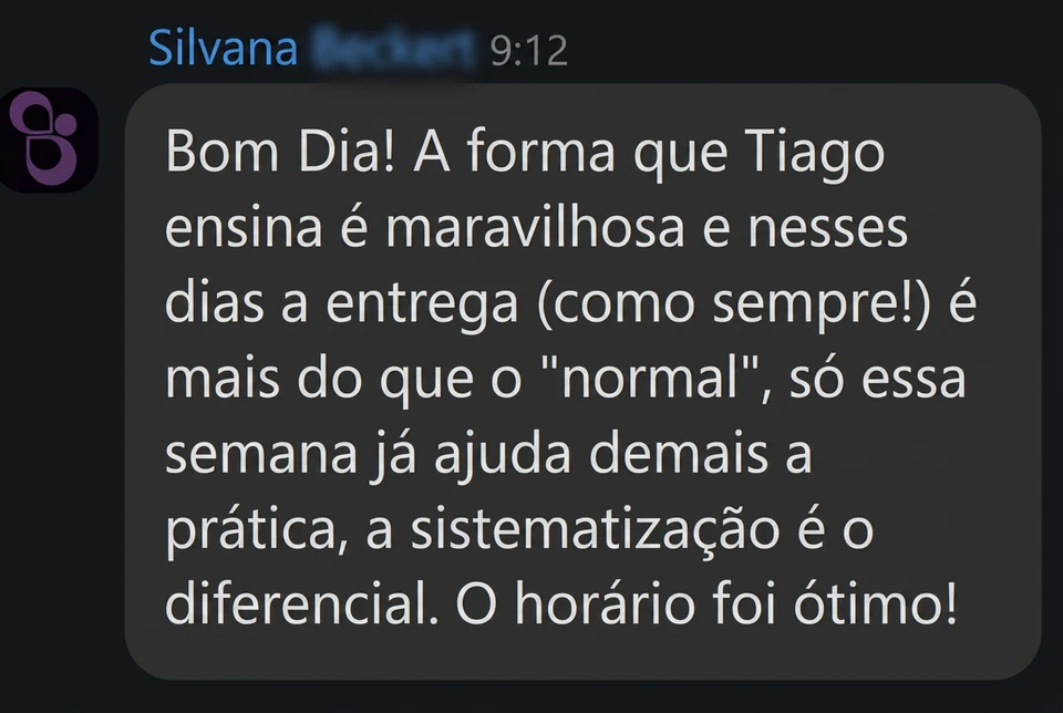 Depoimento de aluno 6